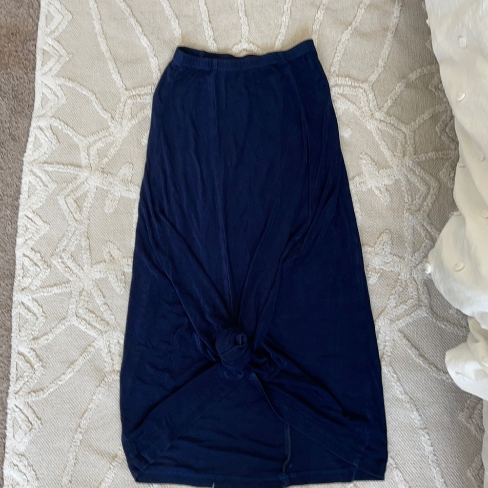 Coldwater Creek Navy Maxi Skirt Stretchy sz Small